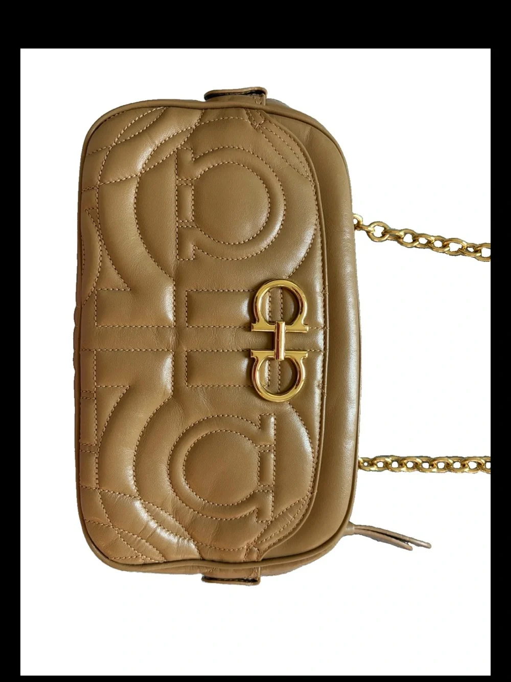 Ferragamo Bag Beije Crossbody Leather Bag Handbag Gorgeous Date Night